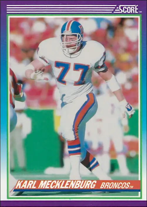 Karl Mecklenburg 1990 Denver Broncos Score Football Card #115