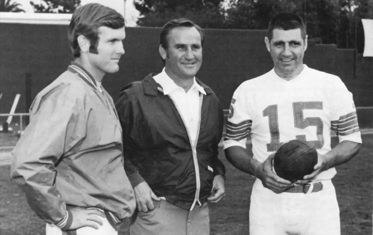 Bob Griese, Don Shula and Earl Morrall of the Miami Dolphins