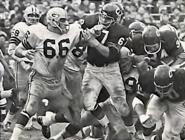 Ray Nitschke battles Ted Karras in a 1964 Packers & Bears clash