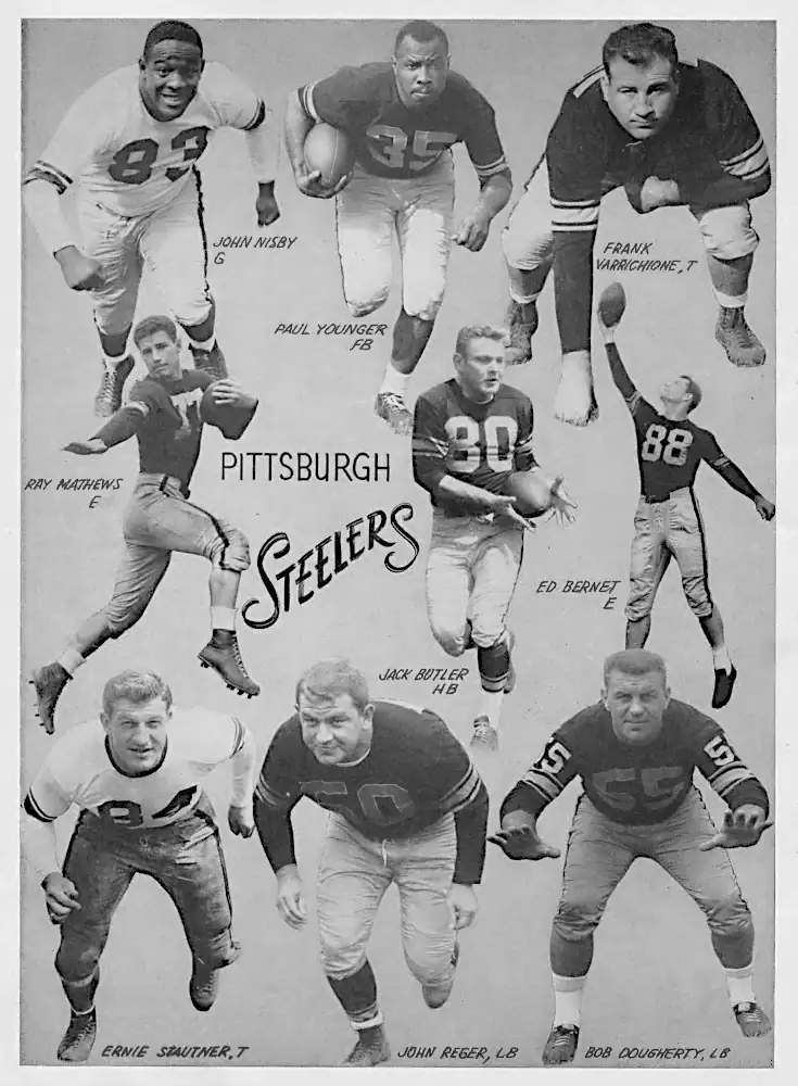 Ernie Staunter & Pittsburgh Steelers Players, from 1958 NFL Game Program