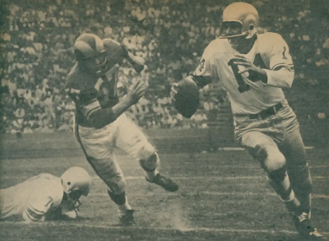Earl Morrall, Lions and Bill Jobko, Rams 1960 NFL Photo