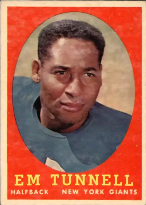 Emlen Tunnell 1958 New York Giants Topps NFL Football Trading Card #42