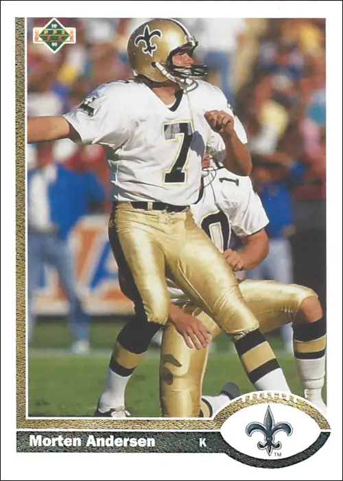 Morten Andersen 1991 New Orleans Saints Upper Deck NFL Football Trading Card #226