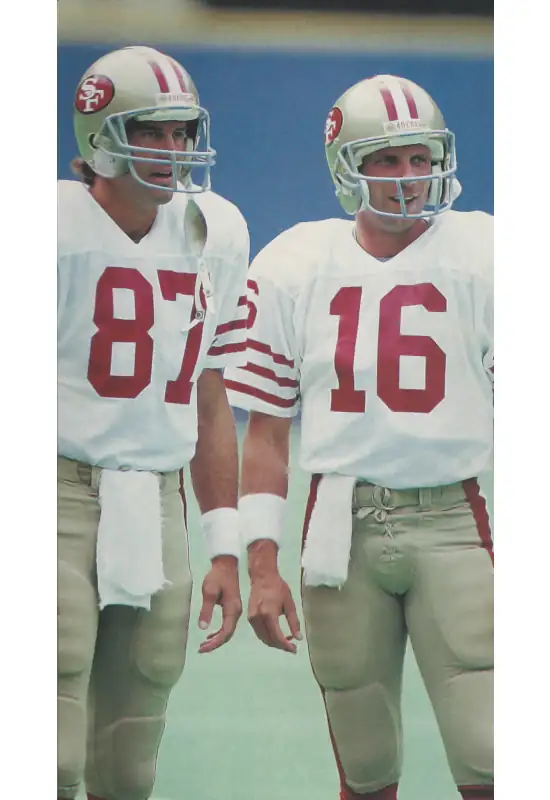 Dwight Clark and Joe Montana -San Francisco 49ers