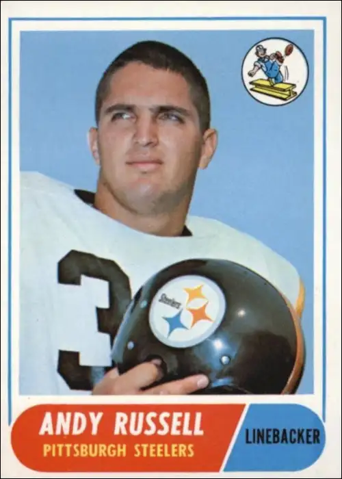 Andy Russell 1968 Pittsburg Steelers Topps NFL Football Trading Card #163