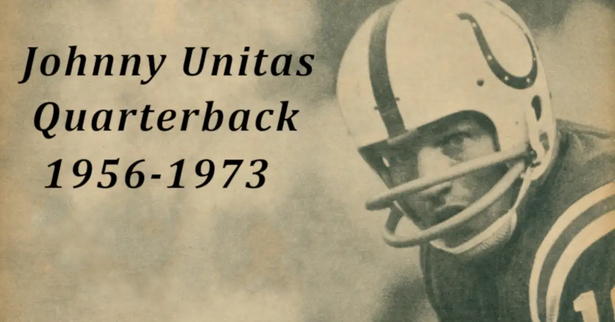 Johnny Unitas Quarterback, 1959 to 1973 Facebook Meme