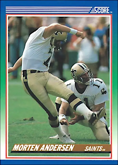 Morten Andersen 1990 New Orleans Saints Score NFL Football Trading Card #108