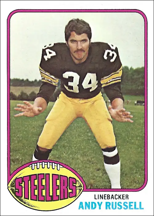 Andy Russell 1976 Pittsburgh Steelers Topps NFL Football Trading Card #405
