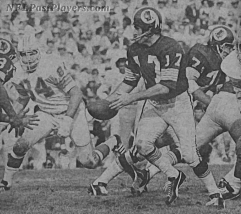 More Classic Billy Kilmer - from Super Bowl VII against the Miami Dolphins. That looks like Dolphin Defensive End Bill Stanfill in the background.