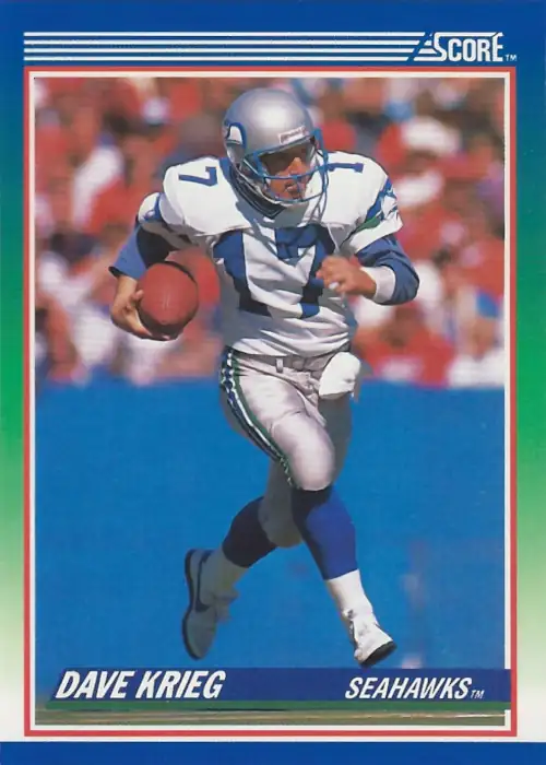 Dave Krieg 1990 Seattle Seahawks Score NFL Trading Card #61