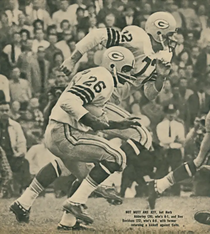 Herb Adderley & Ben Davidson, 1961 Green Bay Packers Kick Return
