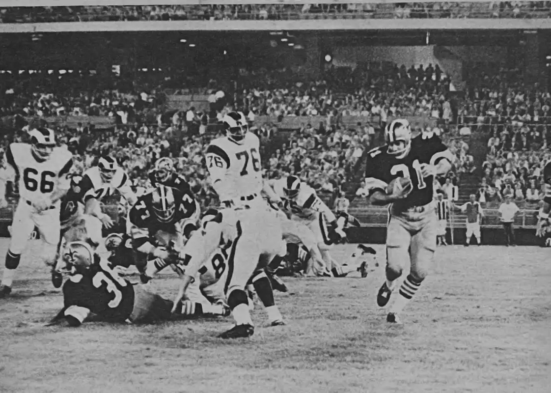 Jim Taylor Carries Against the Los Angles Rams Defense - 1967 NFL