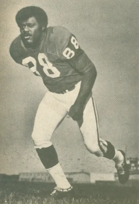 Viking Hall of Fame Defensive Lineman Alan Page shown here in Press Photo from the early 1970s NFL period.