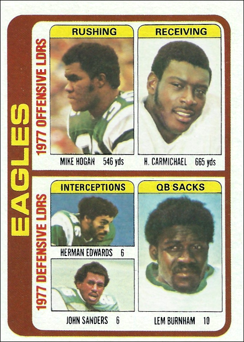 Harold Carmichael 1978 Topps and the Philadelphia Eagles 1977 Team Leaders #521