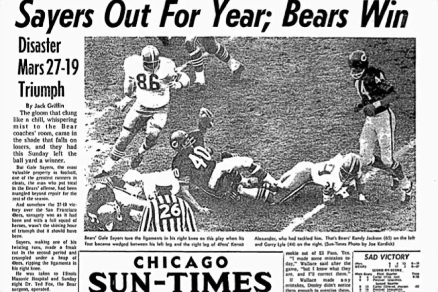 The Saddest Play of the Season - Gale Sayers Season-Ending Injury in 1968