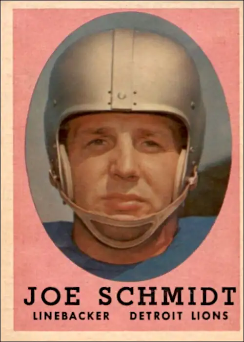 Joe Schmidt 1958 Detroit Lions Topps NFL Football Trading Card #3