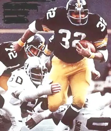 Steelers Franco Harris Runs Past Raider Otis Sistrunk