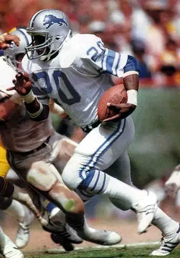 One of the NFL's most exciting stars of the 1980s - Detroit Lions runner Billy Sims.