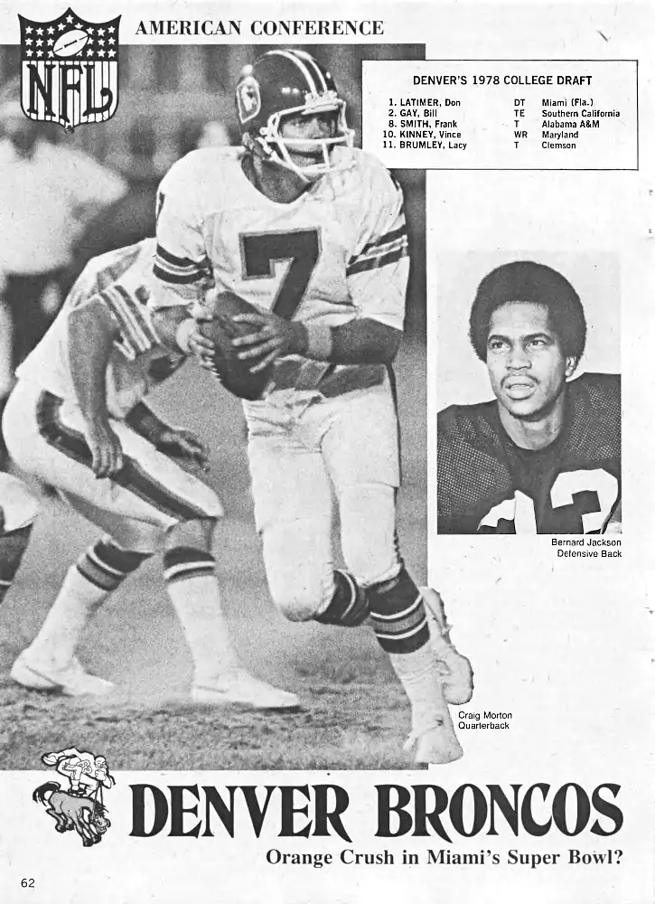 A Picture of Craig Morton from a Page of 1978 Pro Football Magazine