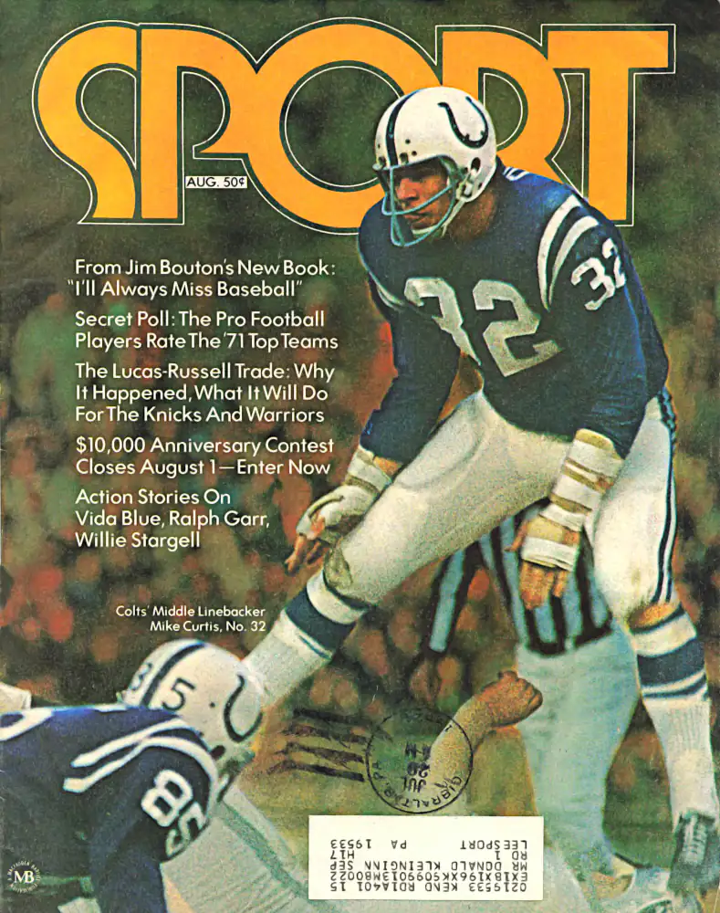 The August, 1971 Issue of Sport Magazine featuring Mike Curtis of the Baltimore Colts.