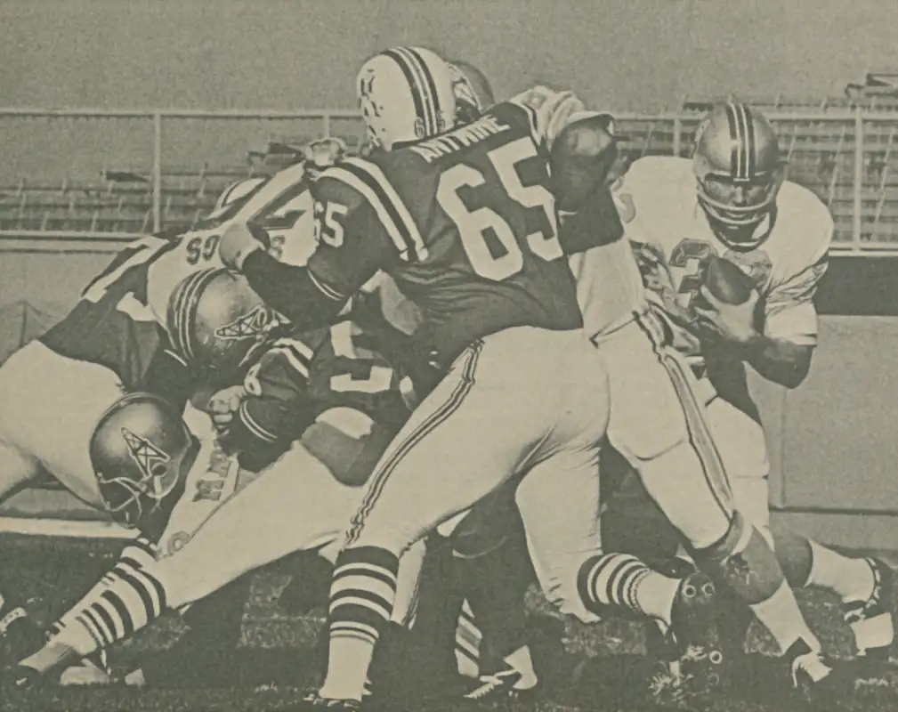 Houston Antwine, Boston Patriots and Hoyle Granger, Houston Oilers - 1967 AFL Football
