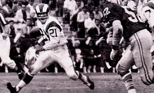 Photo of the Rams Ed Meador with an Interception