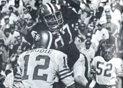 Claude Humphrey of the Atlanta Falcons Rushing John Brodieof the San Francisco 49ers